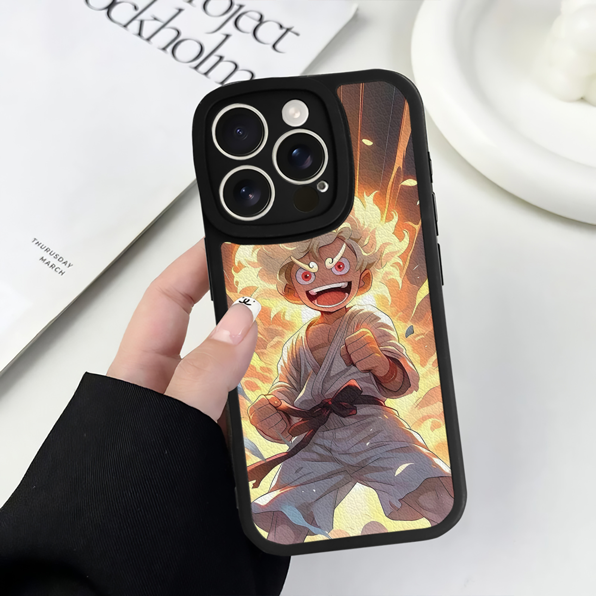 （画像用） ワンピース ONE PIECE 【iPhone 16シリーズ対応】シリコンスマホケース（レザー調） 材質：シリコン